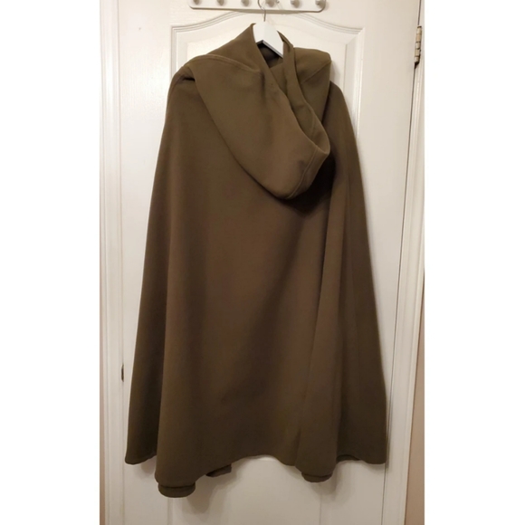 Olive green long cape - Picture 2 of 2